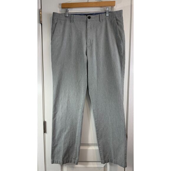 Banana Republic Men's Kentfield Pants Heather Grey Cotton Size 36 x 32 - Picture 1 of 12